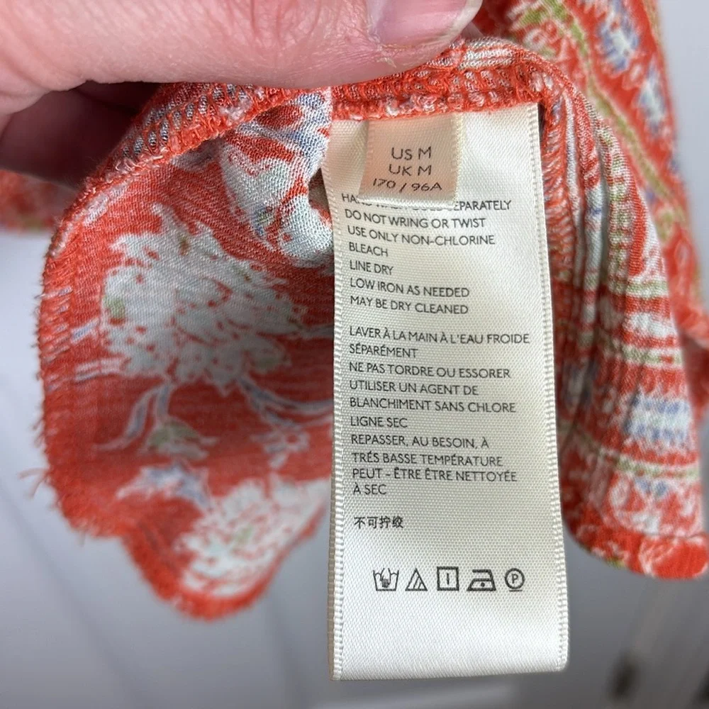 Free People orange moonlight dance tunic top sz